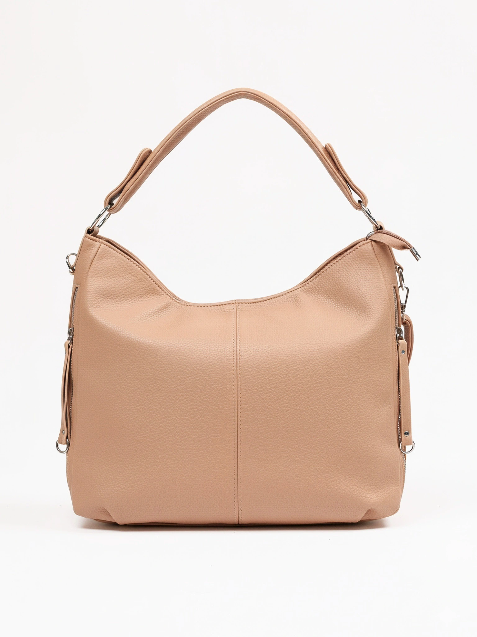 Сумка-шоппер  с боковыми карманами и декоративными пуллерами в ассортименте